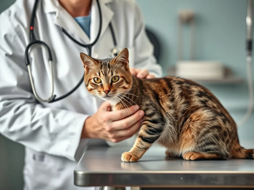 Examen dermatologique d'un chat par le Dr. Bréard à la Vétérinaire Tours, Tours